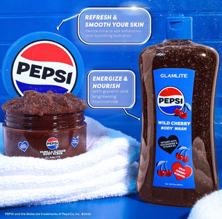 Pepsi x Glamlite Body Wash & Body Scrub Bundle