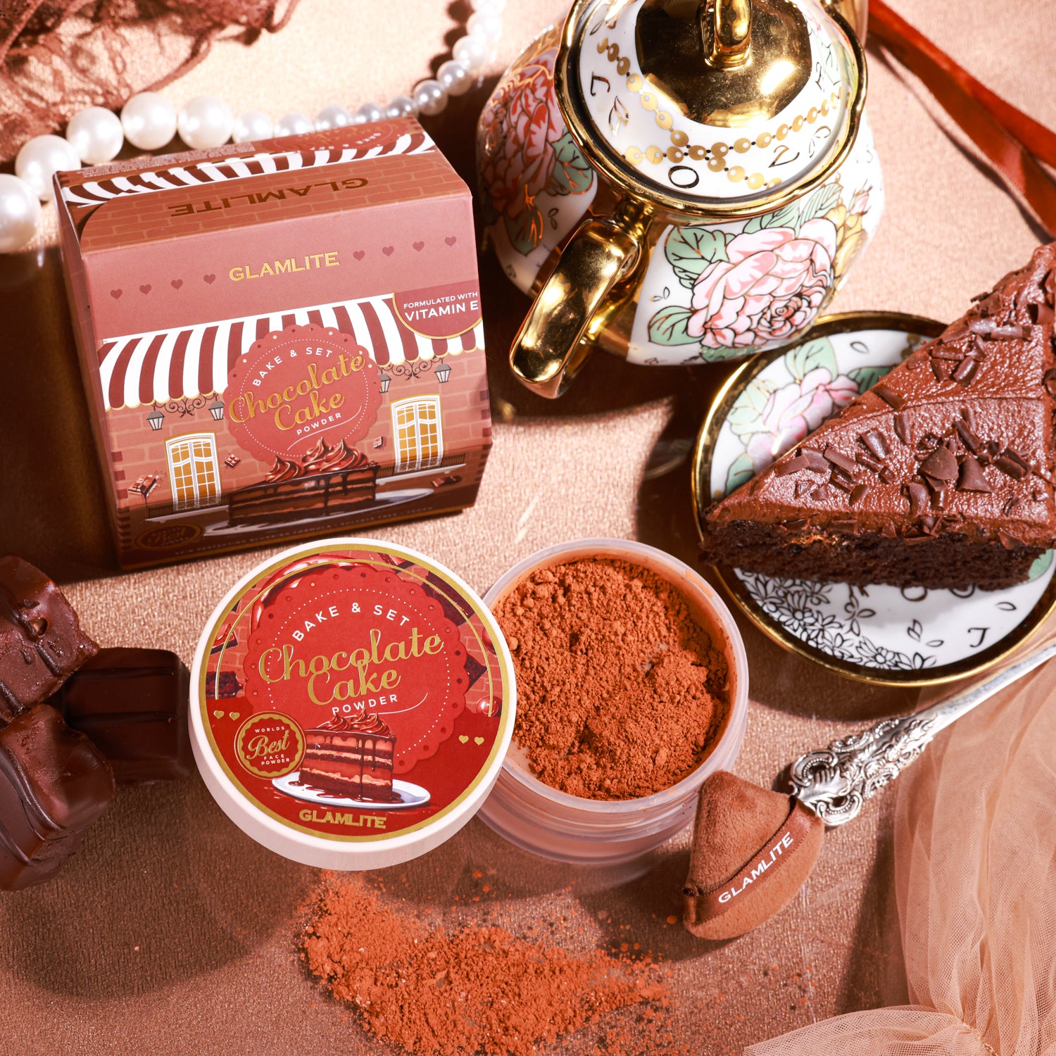 Cake Setting Powder Chocolate Cake Bake & Set Powder – Glamlite